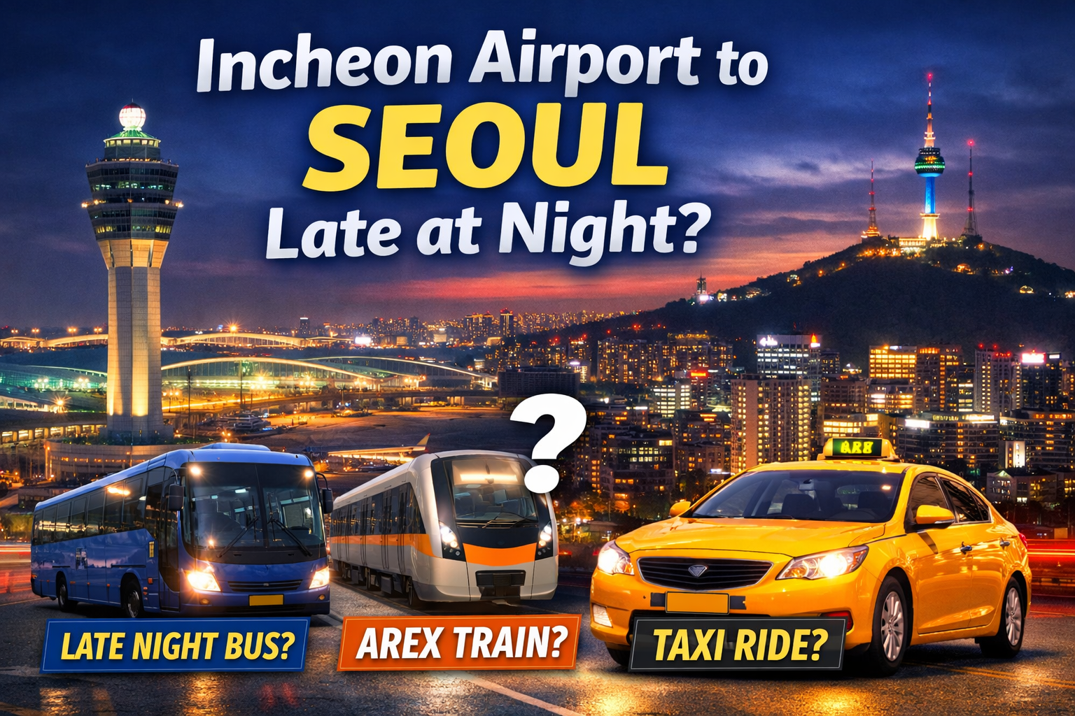 incheon airport to seoul late at night