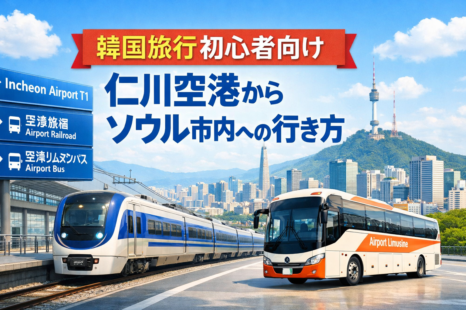 【2026年版】韓国旅行初心者向け｜仁川空港からソウル市内への行き方5選をやさしく解説
