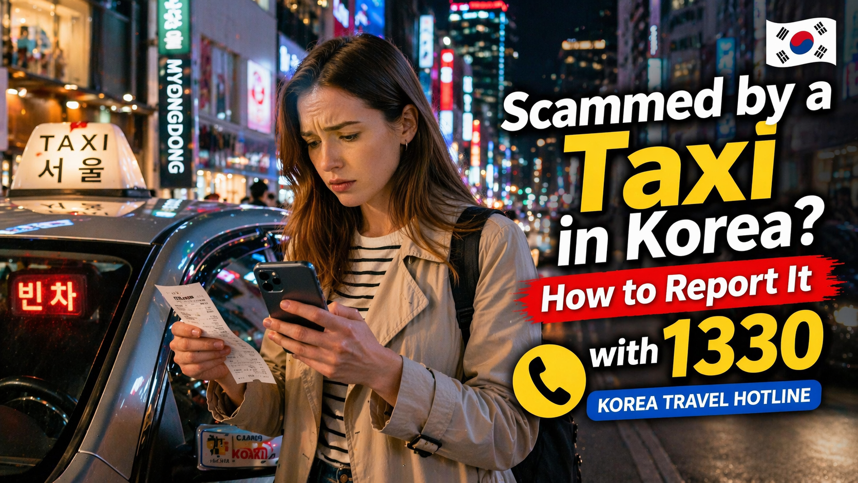 What to Do If You Are Scammed by a Taxi in Korea: How to Report It Using 1330