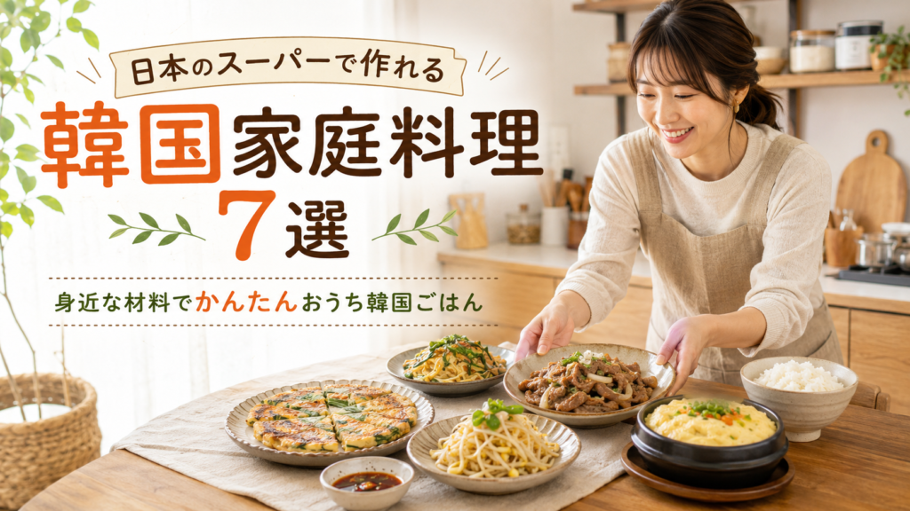 日本のスーパーで買える材料で作る韓国家庭料理レシピのサムネイル