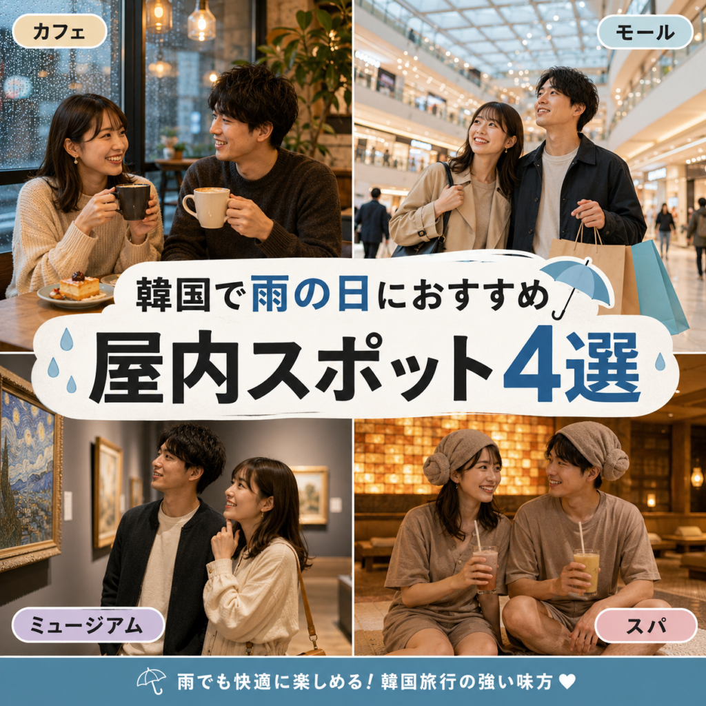 韓国で雨の日におすすめの屋内スポット4選を紹介する画像