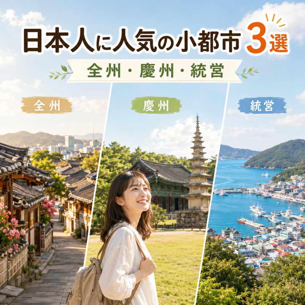 日本人に人気の韓国地方小都市を紹介する画像