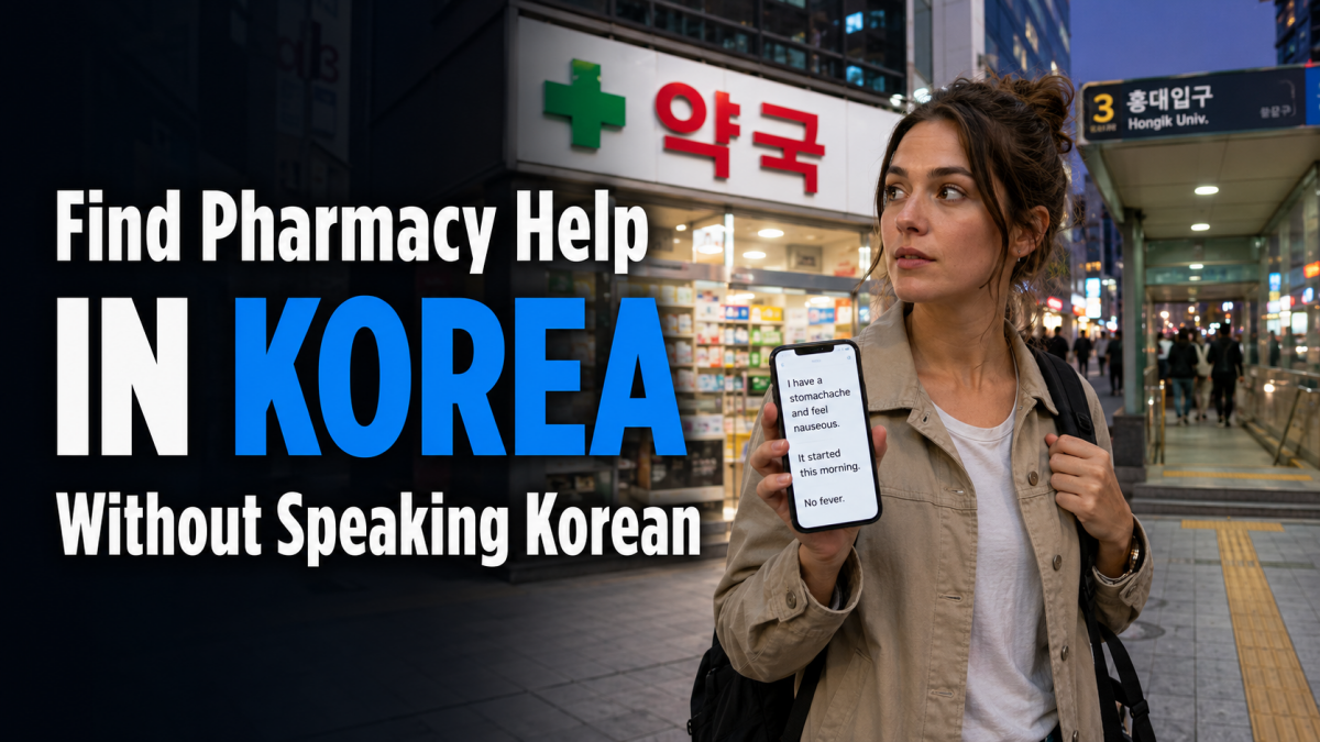 Traveler looking for English-friendly pharmacy help in Korea