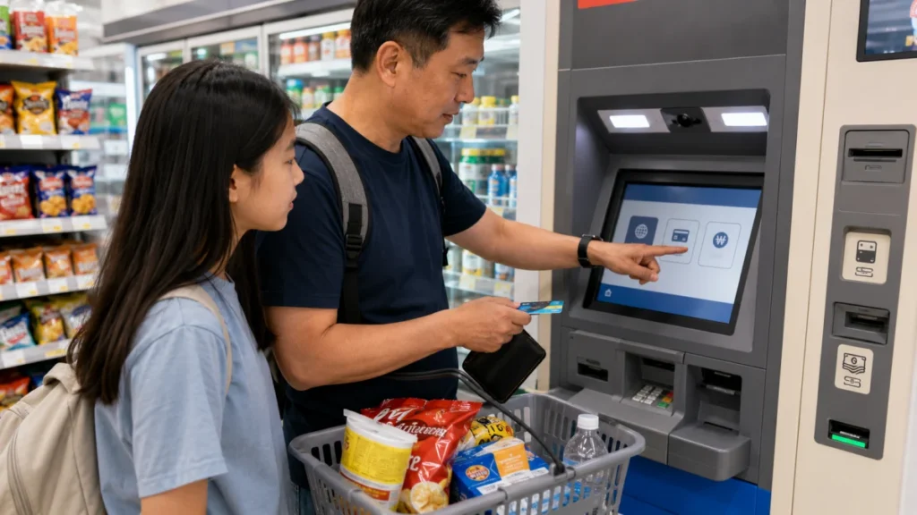 Foreign Card menu on a Korean ATM screen