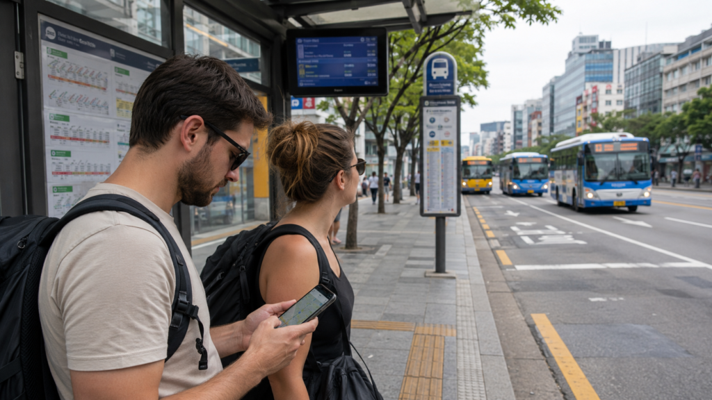 tourists-waiting-at-korean-bus-stop