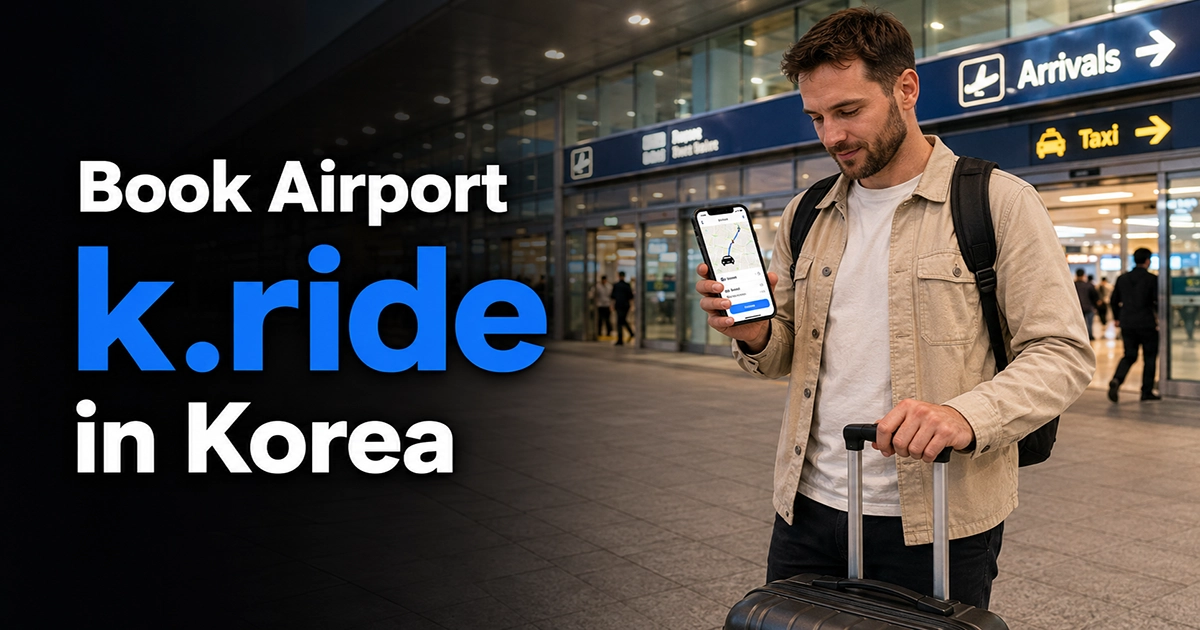 Traveler booking k.ride airport pickup in Korea