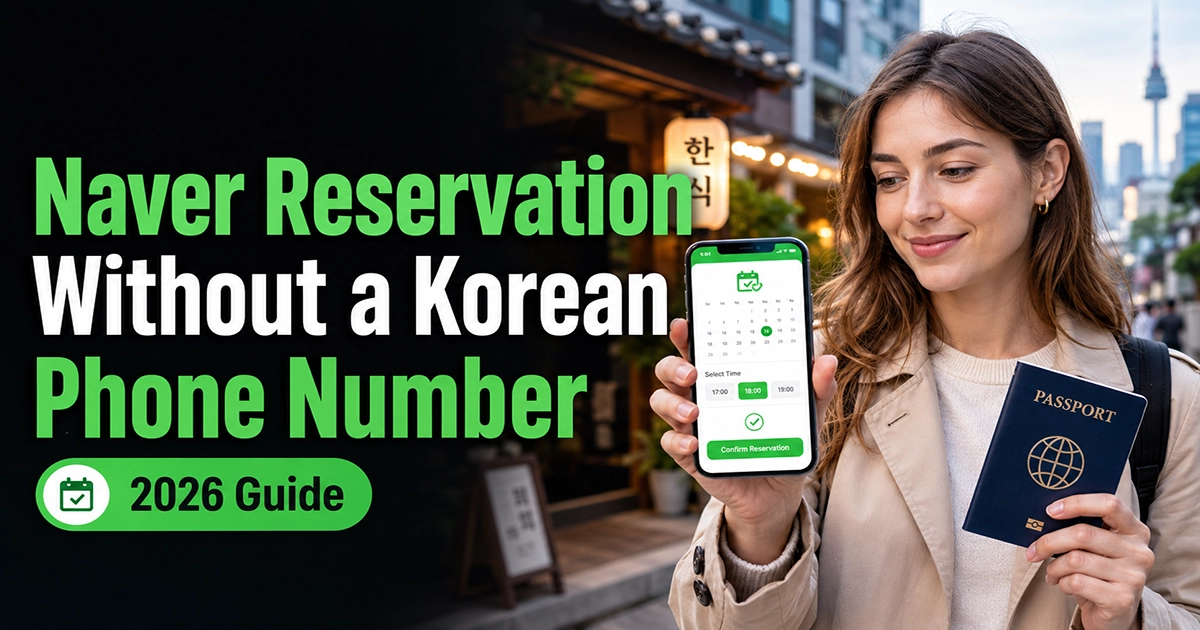 Foreign tourist making a Naver reservation without a Korean phone number