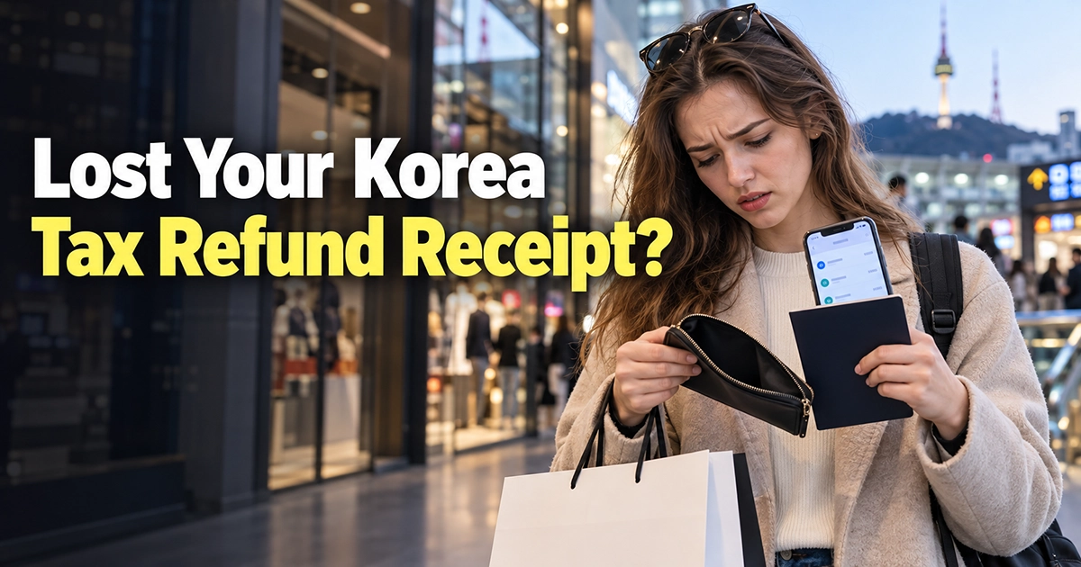 International tourist in Korea after losing a tax refund receipt